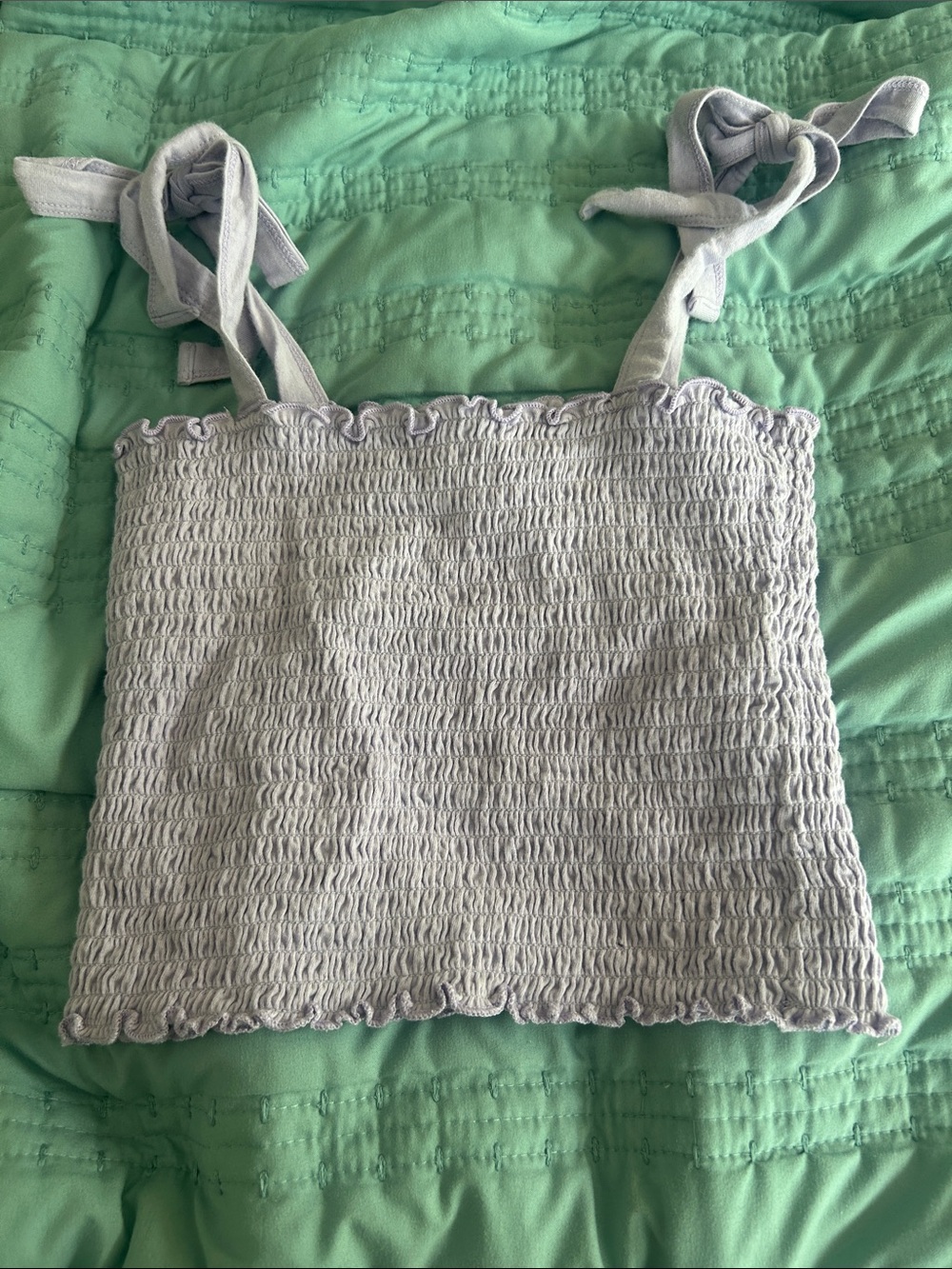 Hollister Purple Smocked Top with Ties